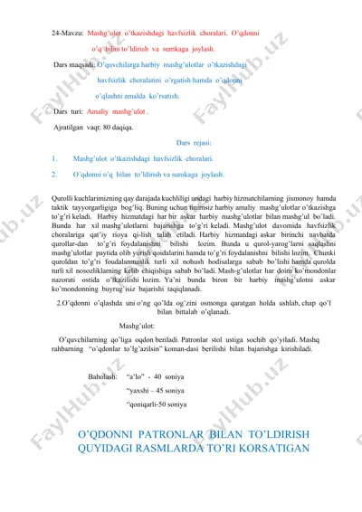 mashg’ulot o’tkazishdagi havfsizlik choralari — DOCX