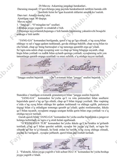 askarning jangdagi harakatlari — DOCX