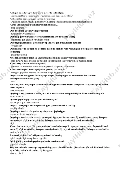 antigen va antitanalar — DOCX