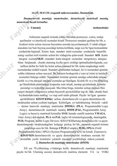 raqamli mikrosxemalar — DOCX