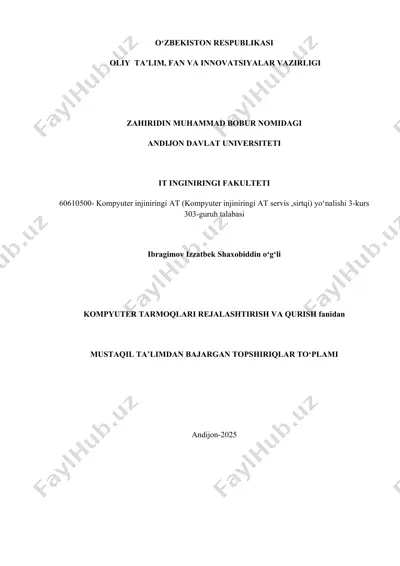 kompyuter tarmoqlari protokollari va ilovalari — DOCX