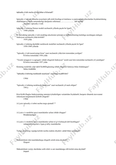 iqtisodiy o‘sish — DOCX