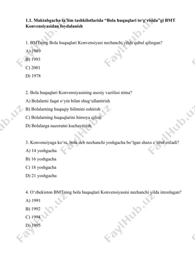 bola huquqlari konvensiyasi — DOCX