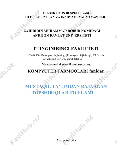 kompyuterda qo‘llaniladigan protokollar va ilovalar — DOCX