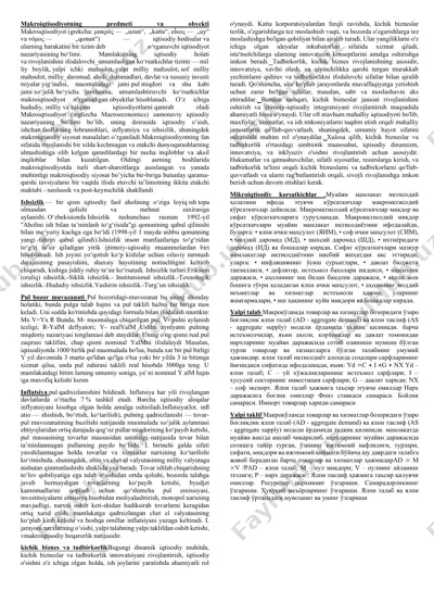 makroiqtisodiyotning asoslariga kirish — DOCX