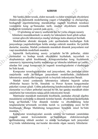 elektr texnik modellash laboratoriyasi — DOCX