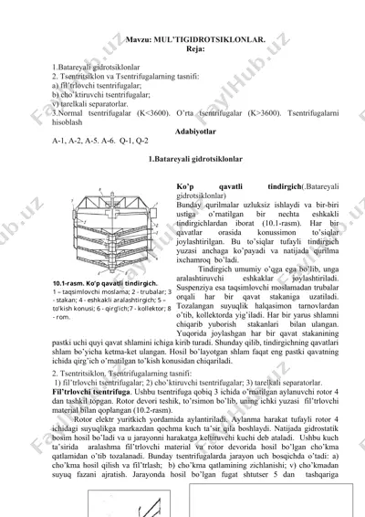 gidrotsiklonlar — DOCX