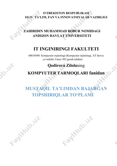 kompyuterda qo‘llaniladigan protokollar va ilovalar — DOCX