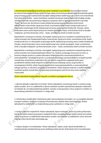 kapital jamgʻarmalarning asosiy manbalari va yo'nalishlari — DOCX