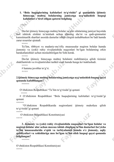 ijtimoiy himoyaga muhtoj bolalar va nogiron bolalar uchun maxsus ta'lim dasturlari — DOCX