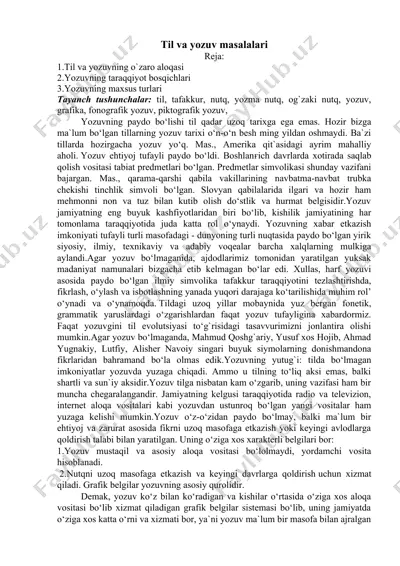 til va yozuv masalalari — DOCX