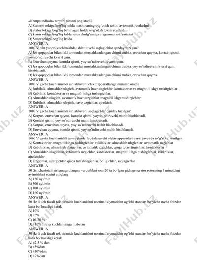 elektr apparatlariga saqlagichlar — DOCX