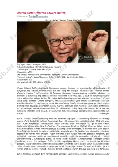 warren baffet (warren edward buffet) — DOCX