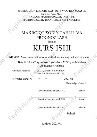makro iqtisodiy tahlil va prognzlash — DOCX