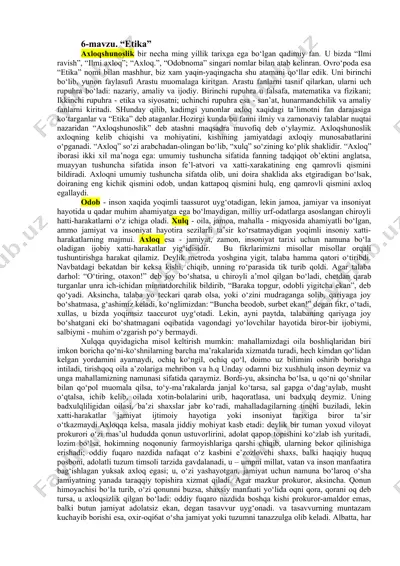 axloqshunoslik — DOCX
