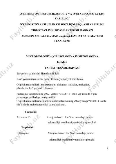 umumiy amaliyot hamshirasi — DOCX