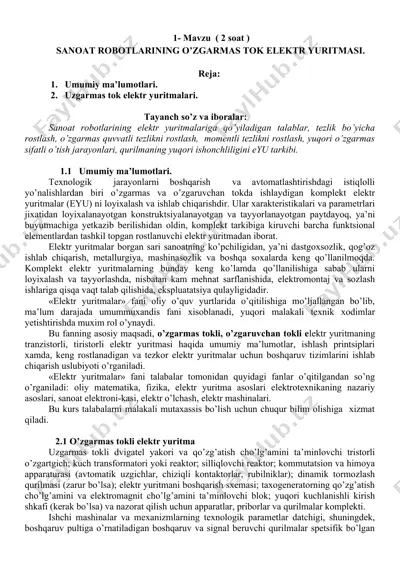 elektr yuritmalar — DOCX