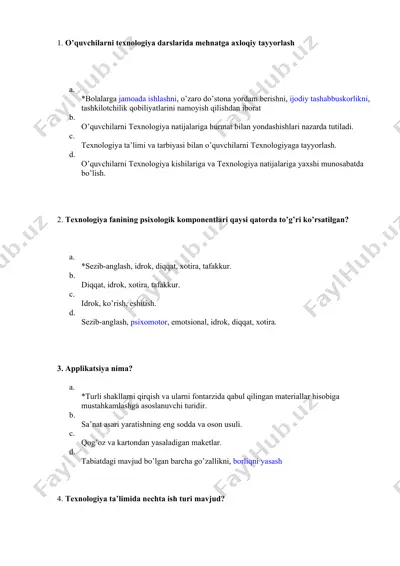 o’quvchilarni texnologiya darslarida mehnatga axloqiy tayyorlash — DOCX