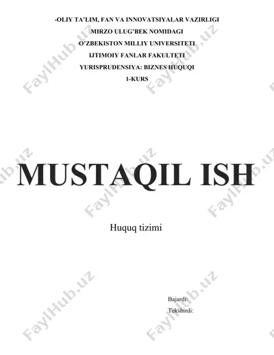 huquq tizimi — DOCX