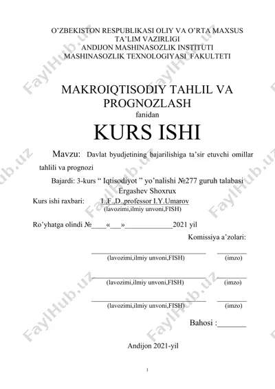 makroiqtisodiy tahlil va prognozlash — DOCX