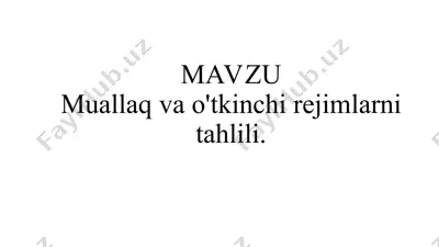 avtomatik boshqarish tizimi (abt) tahlili — PPT