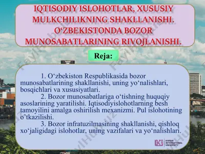 bozor munosabatlari va iqtisodiyislohotlar — PPT