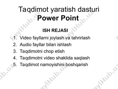 taqdimot yaratish dasturi power point — PPT