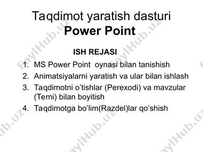 power point taqdimot yaratish dasturi — PPT