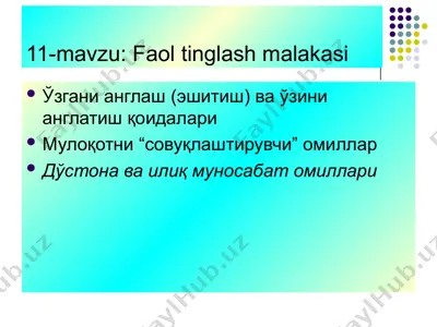 faol tinglash malakasi — PPT