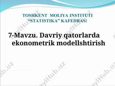 ekonomitrik modellarni tashkil etish — PPT