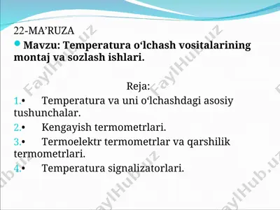 temperatura o‘lchash vositalari — PPT
