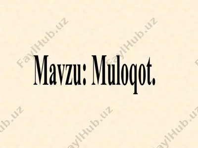 muloqot — PPT