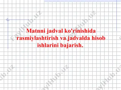 jadvallar va diagrammalar — PPT