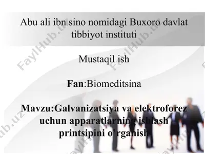 galvanizatsiya va elektroforez uchun aparatning ishlash printsipi — PPT