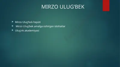 mirzo ulug'bek — PPT