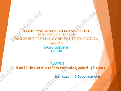 inklyuziv ta’lim texnologiyalari — PPT