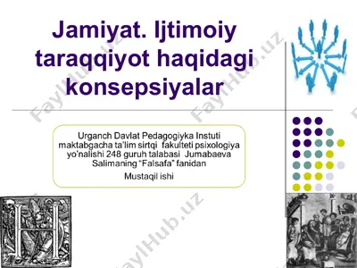 jamiyat. ijtimoiy taraqqiyot haqidagi konsepsiyalar — PPT