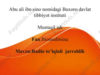 radio to‘lqinli jarrohlik — PPT