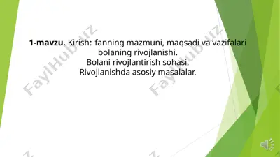 rivojlanish psixologiyasi — PPT