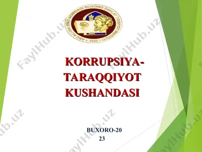 buxoro-2023 korrupsiya- taraqqiyot kushandasi — PPT