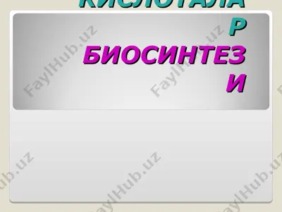 оксил ва нуклеин кислоталар биосинтези — PPT