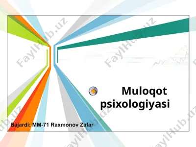 muloqot psixologiyasi — PPT