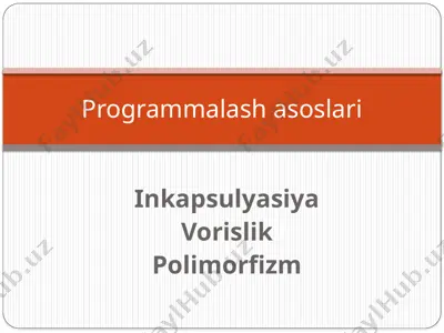 ob’ektgayo‘naltirilgandasturlash — PPTX