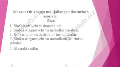 ob’yektgamo’ljallangandasturlashasoslari — PPTX