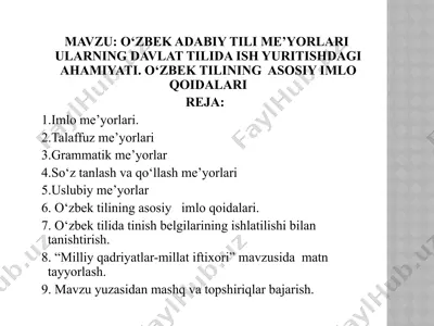 o‘zbek adabiy tili me’yori — PPTX