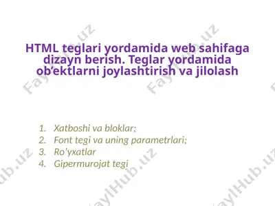 html va web dizayn — PPTX
