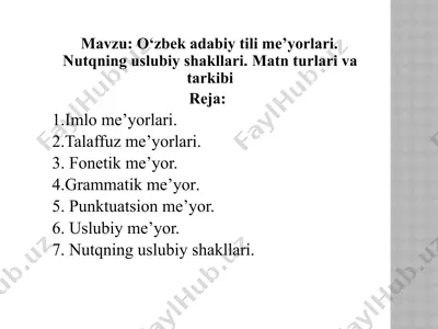 o‘zbek adabiy tili me’yorlari — PPTX