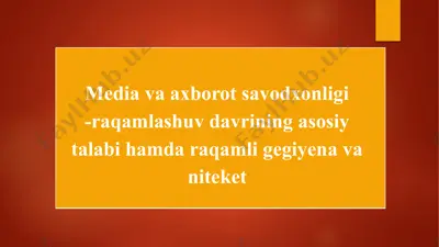 media va axborot savodxonligi -raqamlashuv — PPTX