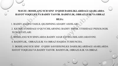 badiy asarlarda hayot voqeligi va badiiy tasvir — PPTX