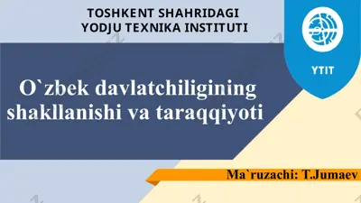 o`zbek davlatchiligining shakllanishi va taraqqiyoti — PPTX